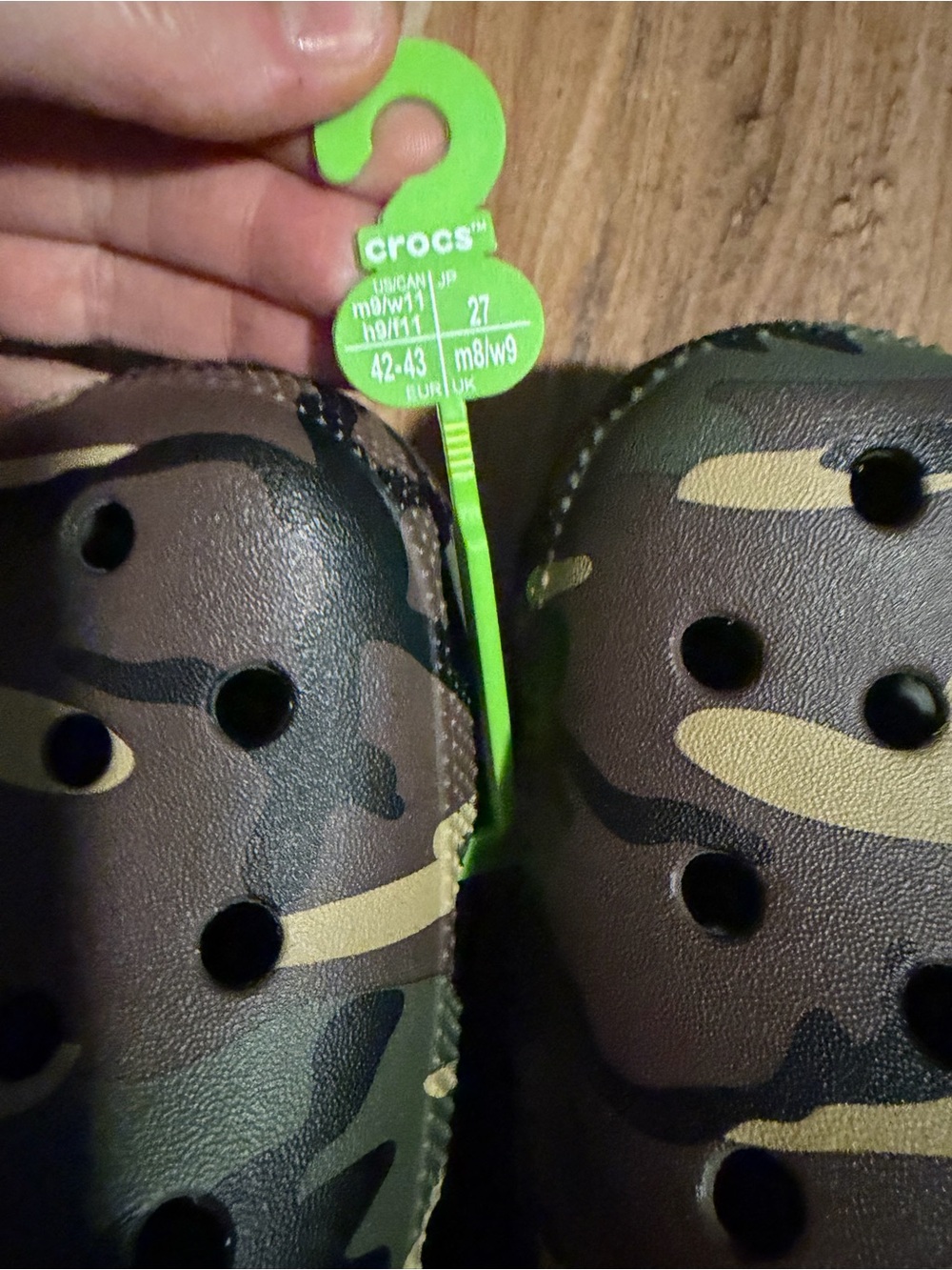 CROCS Kids Camo Slip-On Sandals - Green & Brown - Picture 3 of 3